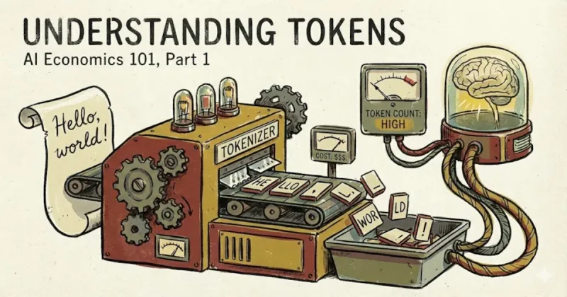 Visual representation of text being broken down into tokens